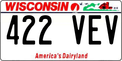 WI license plate 422VEV