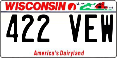 WI license plate 422VEW