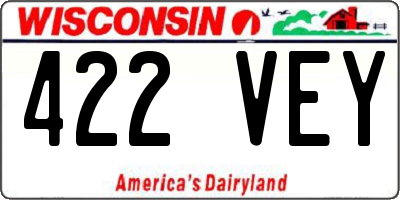 WI license plate 422VEY