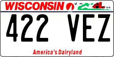 WI license plate 422VEZ
