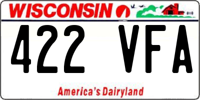 WI license plate 422VFA