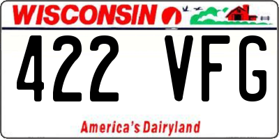 WI license plate 422VFG