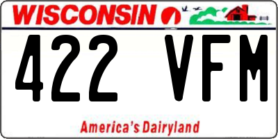 WI license plate 422VFM
