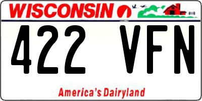WI license plate 422VFN