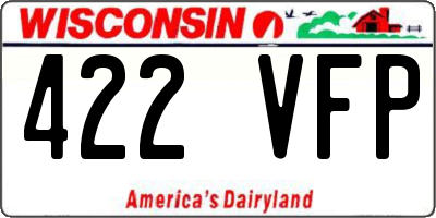 WI license plate 422VFP