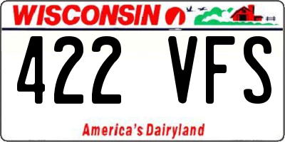 WI license plate 422VFS