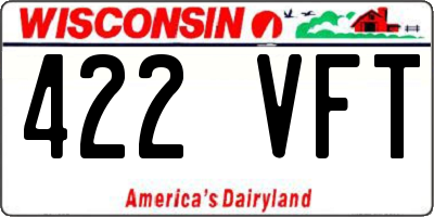 WI license plate 422VFT