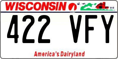 WI license plate 422VFY