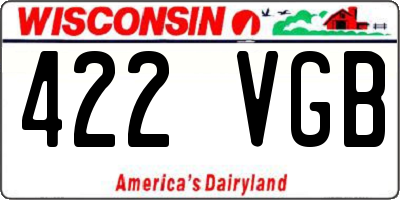 WI license plate 422VGB