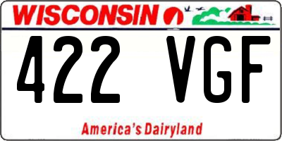 WI license plate 422VGF