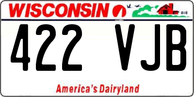 WI license plate 422VJB