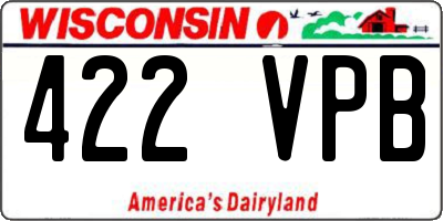 WI license plate 422VPB