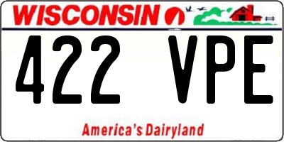 WI license plate 422VPE