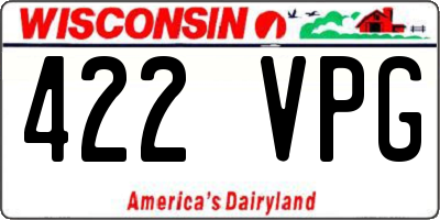 WI license plate 422VPG