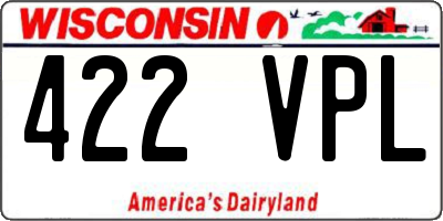 WI license plate 422VPL