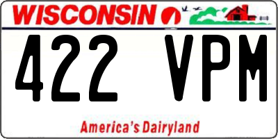 WI license plate 422VPM