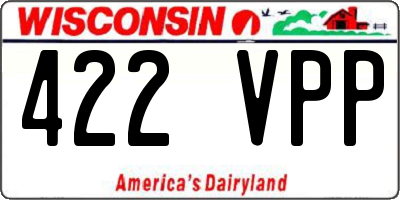 WI license plate 422VPP