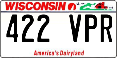 WI license plate 422VPR
