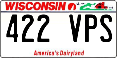 WI license plate 422VPS