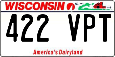 WI license plate 422VPT