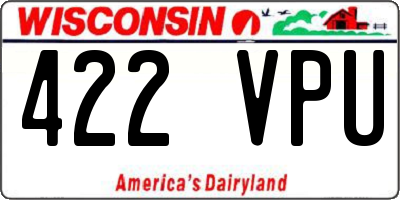 WI license plate 422VPU
