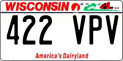 WI license plate 422VPV