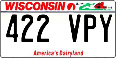 WI license plate 422VPY