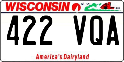 WI license plate 422VQA