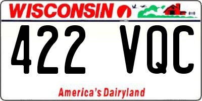 WI license plate 422VQC