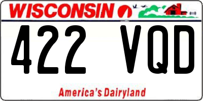 WI license plate 422VQD