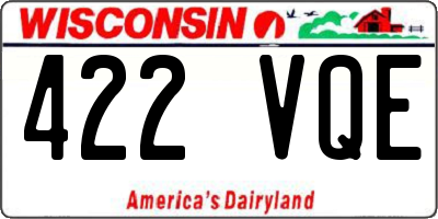 WI license plate 422VQE