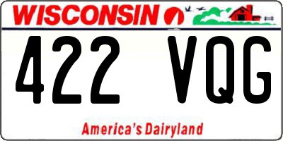WI license plate 422VQG