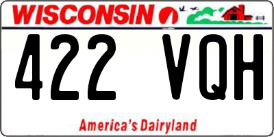 WI license plate 422VQH