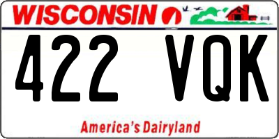 WI license plate 422VQK