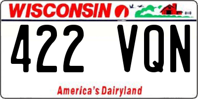 WI license plate 422VQN