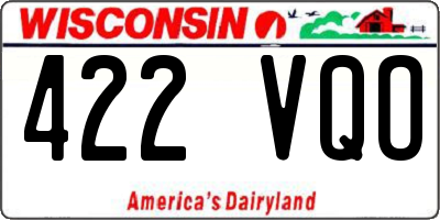 WI license plate 422VQO