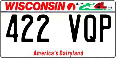 WI license plate 422VQP