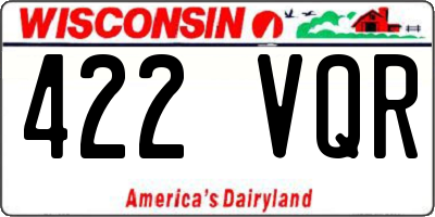 WI license plate 422VQR