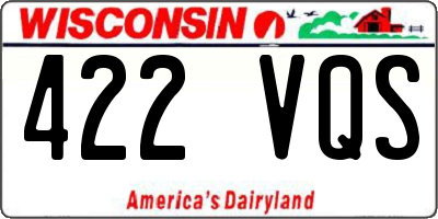 WI license plate 422VQS