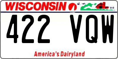 WI license plate 422VQW