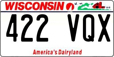 WI license plate 422VQX