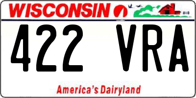 WI license plate 422VRA