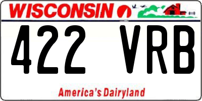 WI license plate 422VRB