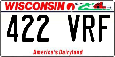 WI license plate 422VRF