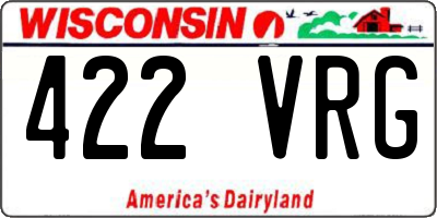 WI license plate 422VRG