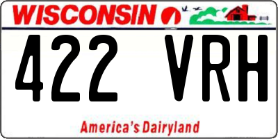 WI license plate 422VRH