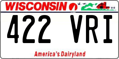 WI license plate 422VRI
