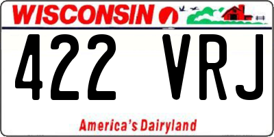WI license plate 422VRJ