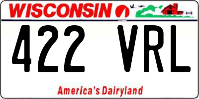 WI license plate 422VRL