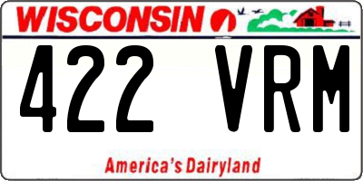 WI license plate 422VRM